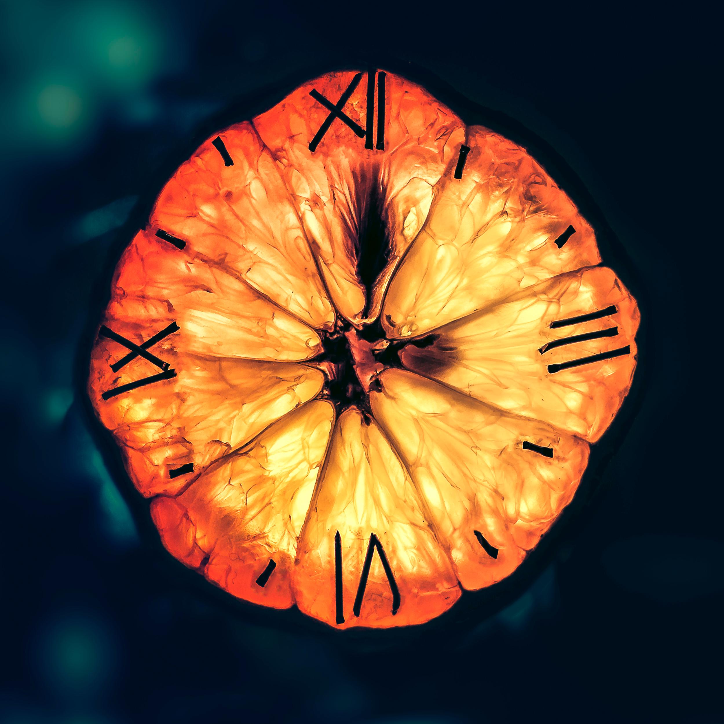 Macro D'orange-Horloge 